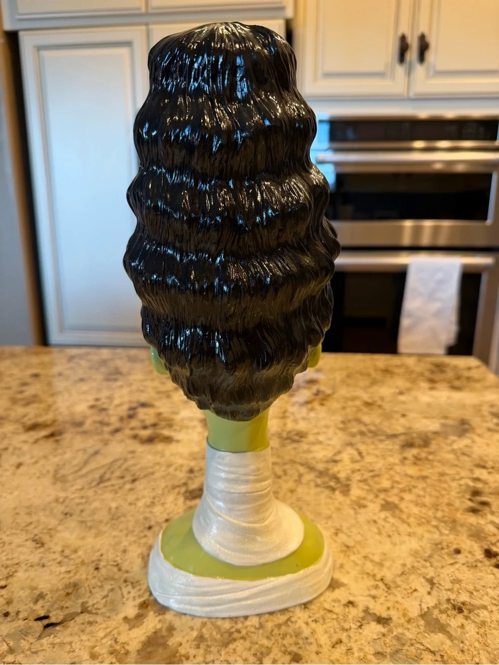 Viral Green Ceramic Bride of Frankenstein Bust Home Accent - Decorative Figurine